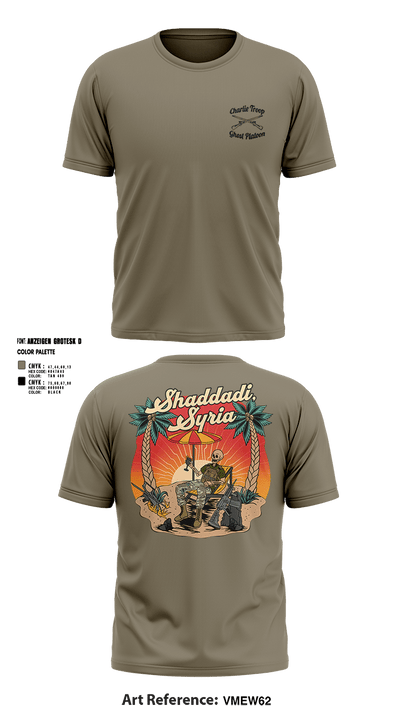 1st PLT C TROOP 107 CAV 81375601 Short Sleeve Performance Shirt - 2