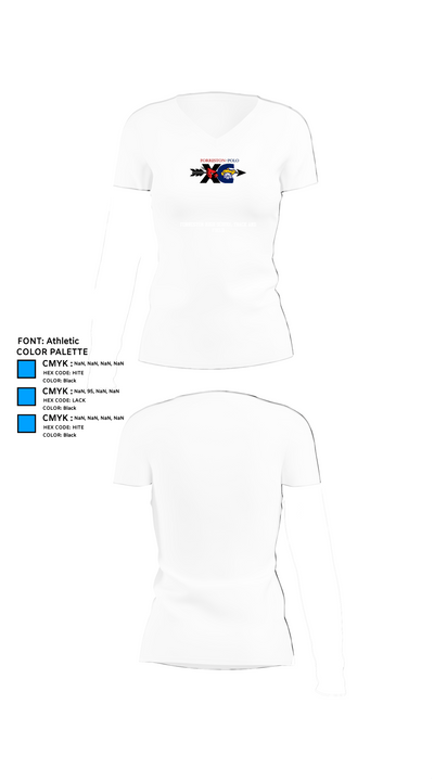 Forreston High School Track and Field 13556673 Women's Short Sleeve V-neck Shirt - 18