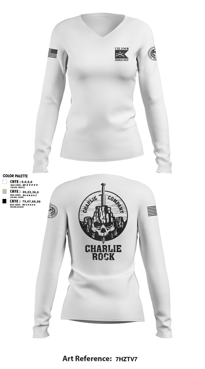 Charlie Rock 29123501 Women's Long Sleeve V-neck Shirt - 3