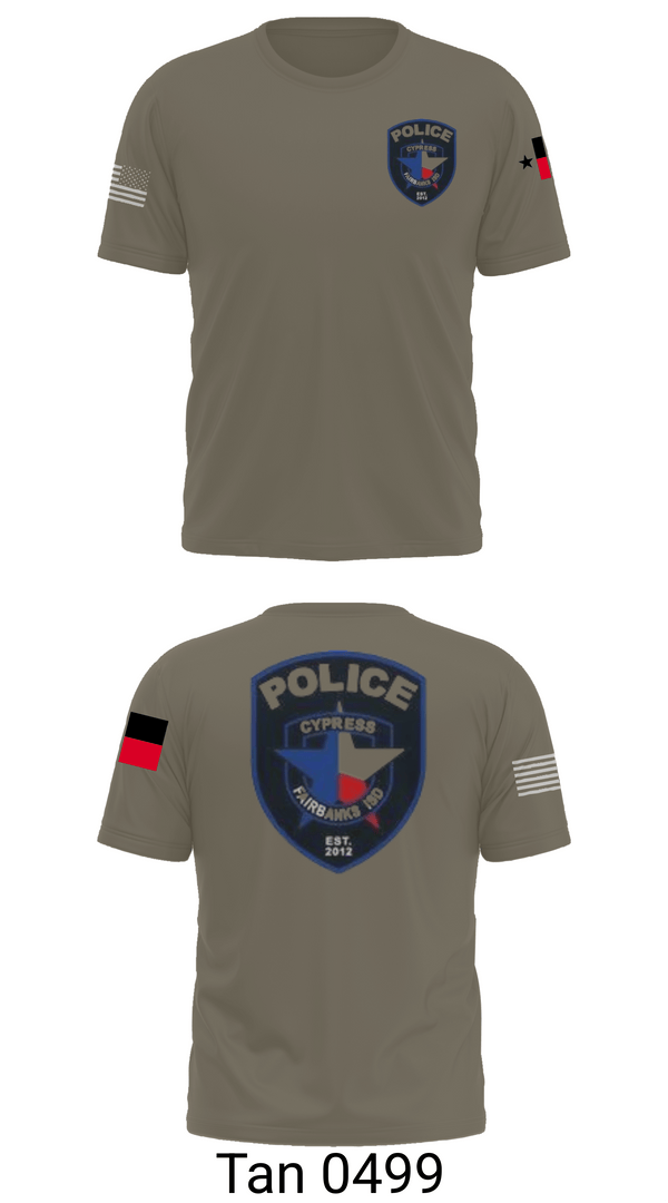 Old School Cotton Feel Shirt, Cypress- Fairbanks ISD Police Department, Police, Teamtime, Team time, sublimation, custom sports apparel, team uniforms, spirit wear, spiritwear, sports uniforms, custom shirts, team store, custom team store, fundraiser sports, apparel fundraiser