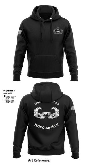 Hoodie, THICC BOIZ, Army, Teamtime, Team time, sublimation, custom sports apparel, team uniforms, spirit wear, spiritwear, sports uniforms, custom shirts, team store, custom team store, fundraiser sports, apparel fundraiser