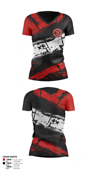 Womens Short Sleeve Vneck Shirt, Proctor Raiders, Bowling, Teamtime, Team time, sublimation, custom sports apparel, team uniforms, spirit wear, spiritwear, sports uniforms, custom shirts, team store, custom team store, fundraiser sports, apparel fundraiser
