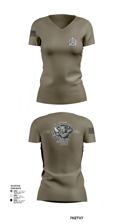 Rocket Rhinos 9238084 Women's Short Sleeve V-neck Shirt - 105