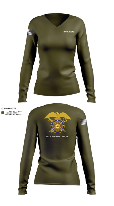 80th TTC 75224066 Women's Long Sleeve V-neck Shirt - 2