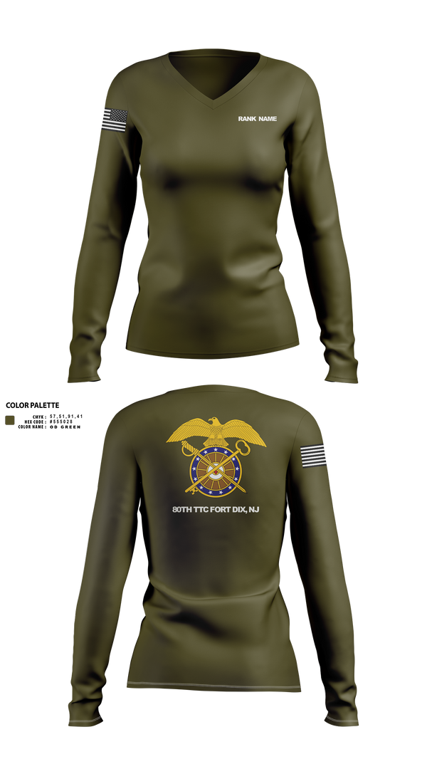 Womens Long Sleeve Vneck Shirt, 80th TTC, , Teamtime, Team time, sublimation, custom sports apparel, team uniforms, spirit wear, spiritwear, sports uniforms, custom shirts, team store, custom team store, fundraiser sports, apparel fundraiser