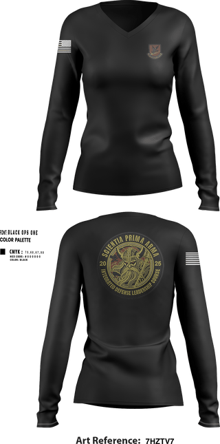 Womens Long Sleeve Vneck Shirt, IDLC, Air Force, Teamtime, Team time, sublimation, custom sports apparel, team uniforms, spirit wear, spiritwear, sports uniforms, custom shirts, team store, custom team store, fundraiser sports, apparel fundraiser