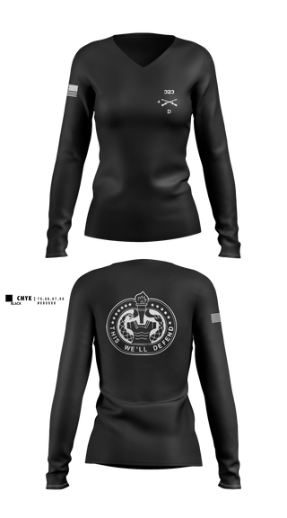 Womens Long Sleeve Vneck Shirt, D 4-323, , Teamtime, Team time, sublimation, custom sports apparel, team uniforms, spirit wear, spiritwear, sports uniforms, custom shirts, team store, custom team store, fundraiser sports, apparel fundraiser