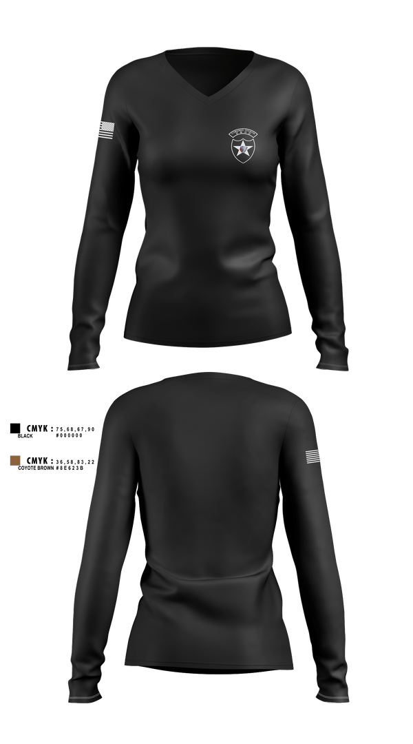 Womens Long Sleeve Vneck Shirt, 2ID, Army, Teamtime, Team time, sublimation, custom sports apparel, team uniforms, spirit wear, spiritwear, sports uniforms, custom shirts, team store, custom team store, fundraiser sports, apparel fundraiser