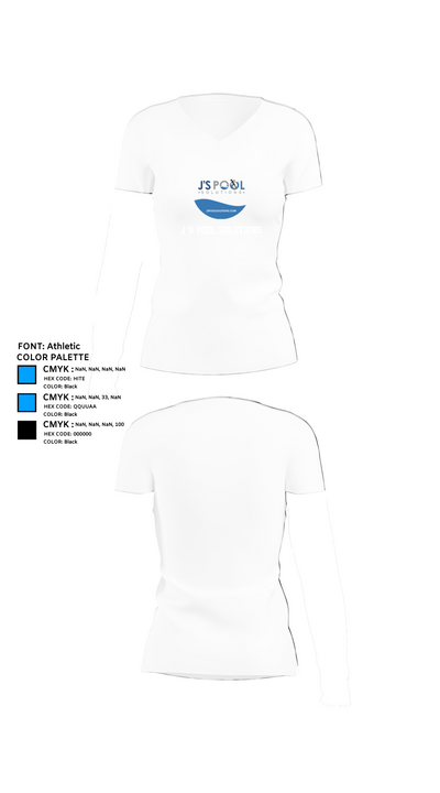 J’s Pool Solutions 53476813 Women's Short Sleeve V-neck Shirt - 18