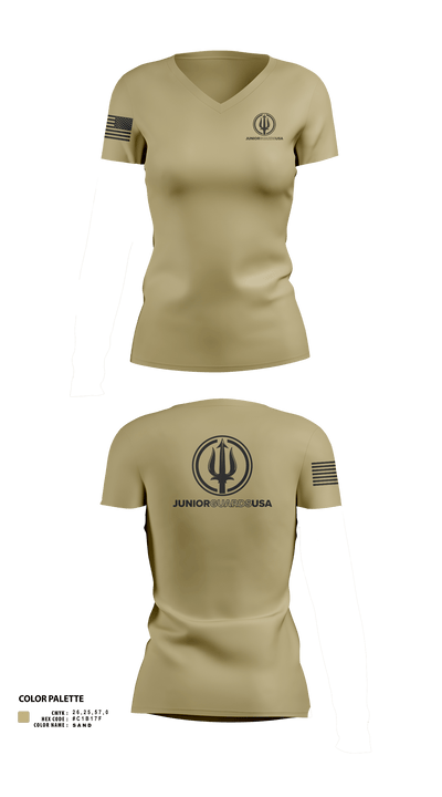 Junior Guards USA 66841563 Women's Short Sleeve V-neck Shirt - 600