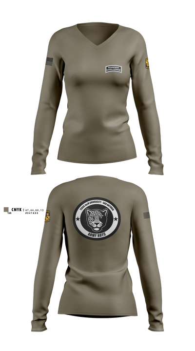 TAMUSA ROTC 34304538 Women's Long Sleeve V-neck Shirt - 1
