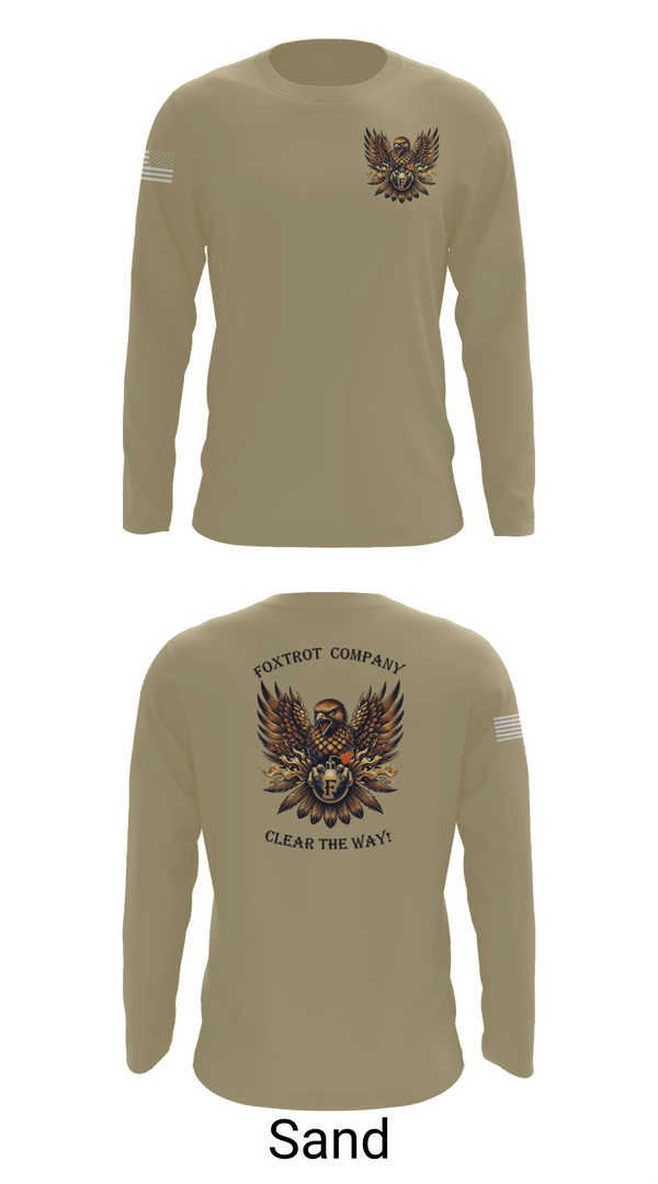 Long Sleeve Performance Shirt, Foxtrot Company, 832nd OD BN, Army, Teamtime, Team time, sublimation, custom sports apparel, team uniforms, spirit wear, spiritwear, sports uniforms, custom shirts, team store, custom team store, fundraiser sports, apparel fundraiser