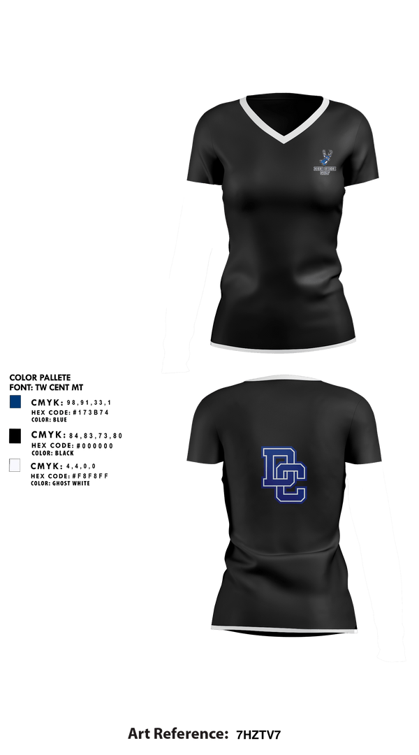 Womens Short Sleeve Vneck Shirt, Deer Creek Antlers, Golf, Teamtime, Team time, sublimation, custom sports apparel, team uniforms, spirit wear, spiritwear, sports uniforms, custom shirts, team store, custom team store, fundraiser sports, apparel fundraiser
