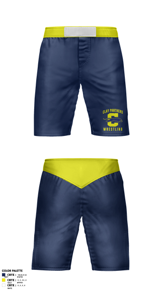 Fight Shorts, Clay Panthers, Wrestling, Teamtime, Team time, sublimation, custom sports apparel, team uniforms, spirit wear, spiritwear, sports uniforms, custom shirts, team store, custom team store, fundraiser sports, apparel fundraiser