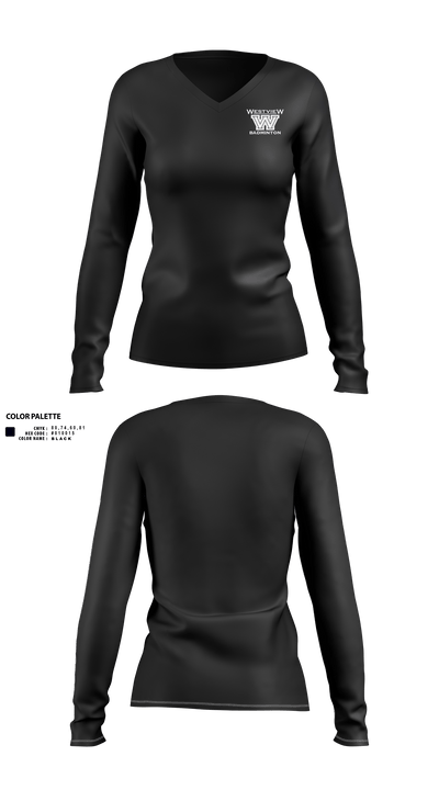 Westview Badminton 28990592 Women's Long Sleeve V-neck Shirt - 1