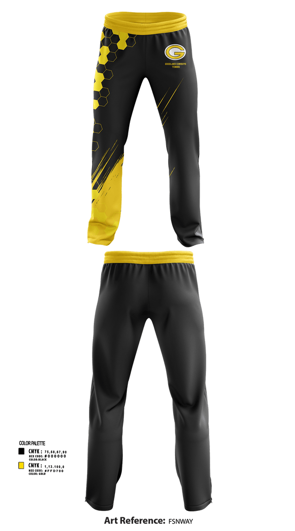 Sweatpants, Goodland Cowboys Tennis, Tennis, Teamtime, Team time, sublimation, custom sports apparel, team uniforms, spirit wear, spiritwear, sports uniforms, custom shirts, team store, custom team store, fundraiser sports, apparel fundraiser