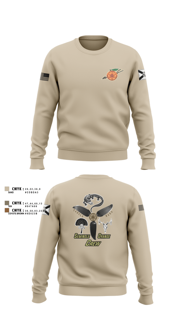 Crew Neck Sweatshirt, Seminole / Orange Crew, , Teamtime, Team time, sublimation, custom sports apparel, team uniforms, spirit wear, spiritwear, sports uniforms, custom shirts, team store, custom team store, fundraiser sports, apparel fundraiser