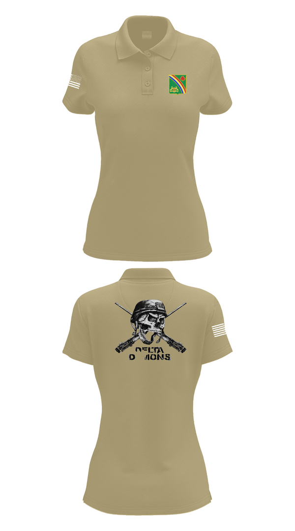 Womens Short Sleeve Performance Polo, 1st Battalion 69th Infantry Regiment, Army, Teamtime, Team time, sublimation, custom sports apparel, team uniforms, spirit wear, spiritwear, sports uniforms, custom shirts, team store, custom team store, fundraiser sports, apparel fundraiser