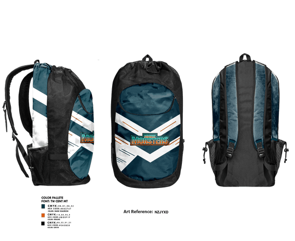 Gear Bag, Midwest Monsters, Men's Basketball, Teamtime, Team time, sublimation, custom sports apparel, team uniforms, spirit wear, spiritwear, sports uniforms, custom shirts, team store, custom team store, fundraiser sports, apparel fundraiser