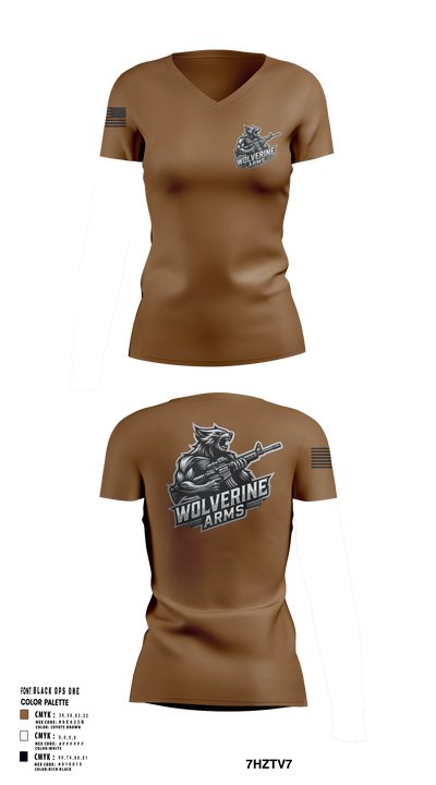 Wolverine Arms 65680976 Women's Short Sleeve V-neck Shirt - 56