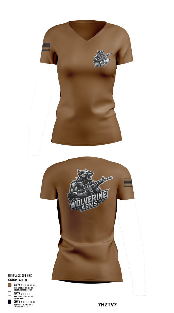 Womens Short Sleeve Vneck Shirt, Wolverine Arms, , Teamtime, Team time, sublimation, custom sports apparel, team uniforms, spirit wear, spiritwear, sports uniforms, custom shirts, team store, custom team store, fundraiser sports, apparel fundraiser