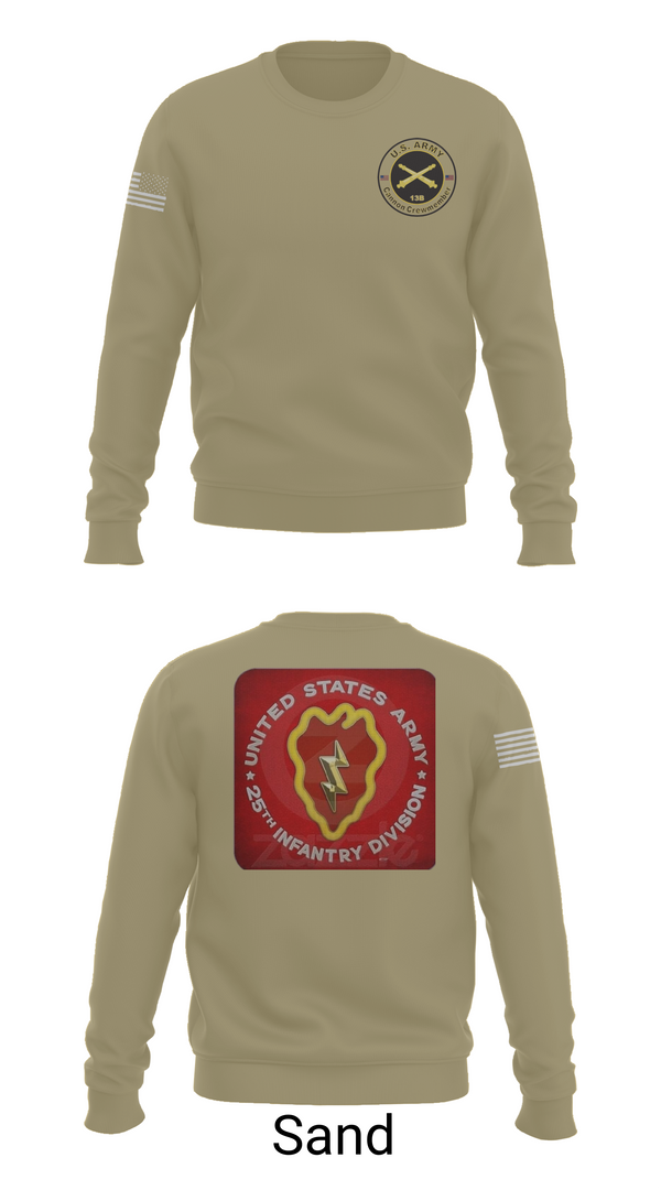 Crew Neck Sweatshirt, 25th infantry division C-Btry 1/8 FA, , Teamtime, Team time, sublimation, custom sports apparel, team uniforms, spirit wear, spiritwear, sports uniforms, custom shirts, team store, custom team store, fundraiser sports, apparel fundraiser
