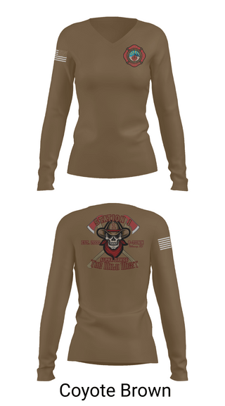 Womens Long Sleeve Vneck Shirt, PVFR, , Teamtime, Team time, sublimation, custom sports apparel, team uniforms, spirit wear, spiritwear, sports uniforms, custom shirts, team store, custom team store, fundraiser sports, apparel fundraiser