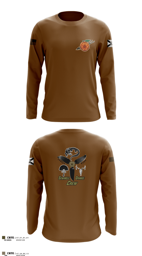 Long Sleeve Performance Shirt, Seminole / Orange Crew, , Teamtime, Team time, sublimation, custom sports apparel, team uniforms, spirit wear, spiritwear, sports uniforms, custom shirts, team store, custom team store, fundraiser sports, apparel fundraiser