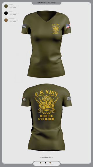 Womens Short Sleeve Vneck Shirt, Aircrew Rescue Swimmer, , Teamtime, Team time, sublimation, custom sports apparel, team uniforms, spirit wear, spiritwear, sports uniforms, custom shirts, team store, custom team store, fundraiser sports, apparel fundraiser
