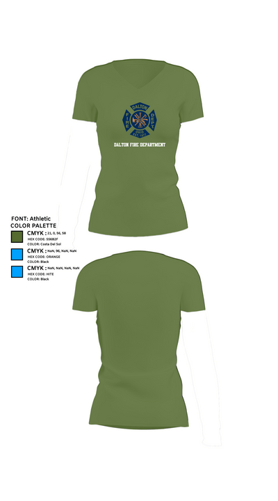 Dalton Fire Department 29083035 Women's Short Sleeve V-neck Shirt - 44