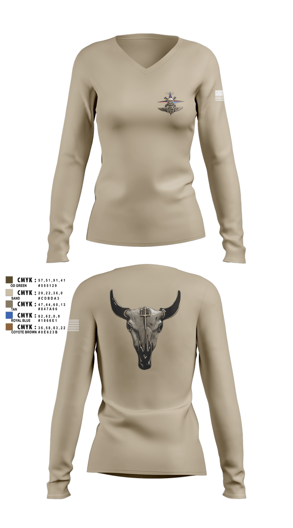 Womens Long Sleeve Vneck Shirt, VP-26 Aircrew Association, , Teamtime, Team time, sublimation, custom sports apparel, team uniforms, spirit wear, spiritwear, sports uniforms, custom shirts, team store, custom team store, fundraiser sports, apparel fundraiser