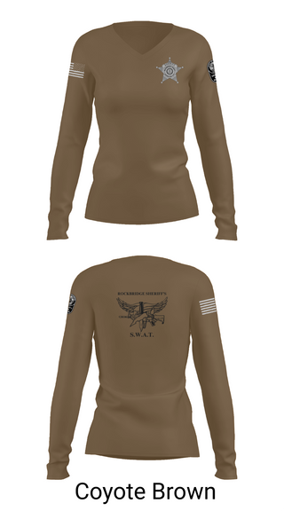 Womens Long Sleeve Vneck Shirt, Rockbridge County SWAT, , Teamtime, Team time, sublimation, custom sports apparel, team uniforms, spirit wear, spiritwear, sports uniforms, custom shirts, team store, custom team store, fundraiser sports, apparel fundraiser