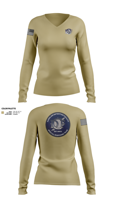 Caroline Detention Facility 57088253 Women's Long Sleeve V-neck Shirt - 3