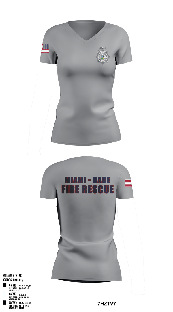 Womens Short Sleeve Vneck Shirt, Miami Dade Fire Rescue, , Teamtime, Team time, sublimation, custom sports apparel, team uniforms, spirit wear, spiritwear, sports uniforms, custom shirts, team store, custom team store, fundraiser sports, apparel fundraiser