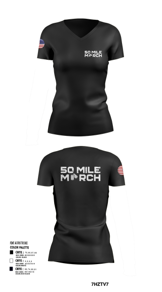 Womens Short Sleeve Vneck Shirt, 50 Mile March, , Teamtime, Team time, sublimation, custom sports apparel, team uniforms, spirit wear, spiritwear, sports uniforms, custom shirts, team store, custom team store, fundraiser sports, apparel fundraiser