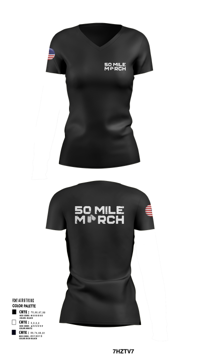 50 Mile March 87874734 Women's Short Sleeve V-neck Shirt - 1
