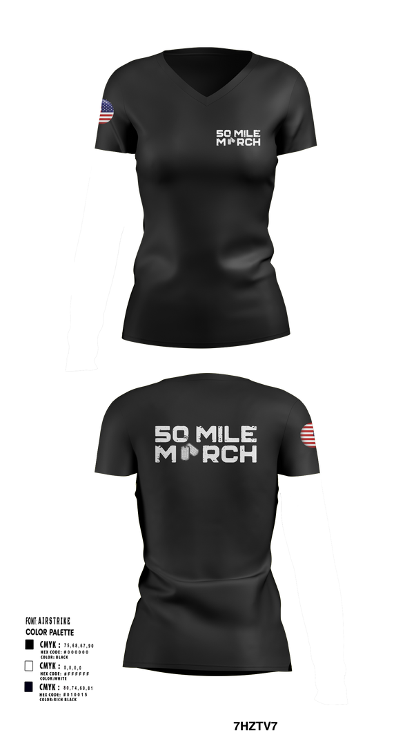 Womens Short Sleeve Vneck Shirt, 50 Mile March, , Teamtime, Team time, sublimation, custom sports apparel, team uniforms, spirit wear, spiritwear, sports uniforms, custom shirts, team store, custom team store, fundraiser sports, apparel fundraiser