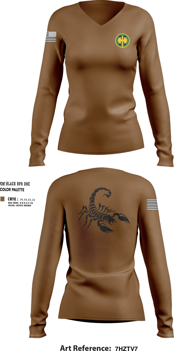 Womens Long Sleeve Vneck Shirt, 387th MP BN, Army, Teamtime, Team time, sublimation, custom sports apparel, team uniforms, spirit wear, spiritwear, sports uniforms, custom shirts, team store, custom team store, fundraiser sports, apparel fundraiser
