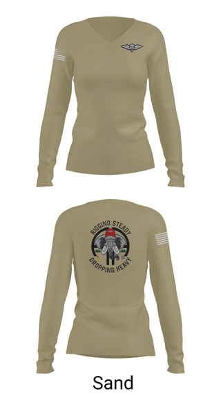 Womens Long Sleeve Vneck Shirt, Echo Company, , Teamtime, Team time, sublimation, custom sports apparel, team uniforms, spirit wear, spiritwear, sports uniforms, custom shirts, team store, custom team store, fundraiser sports, apparel fundraiser