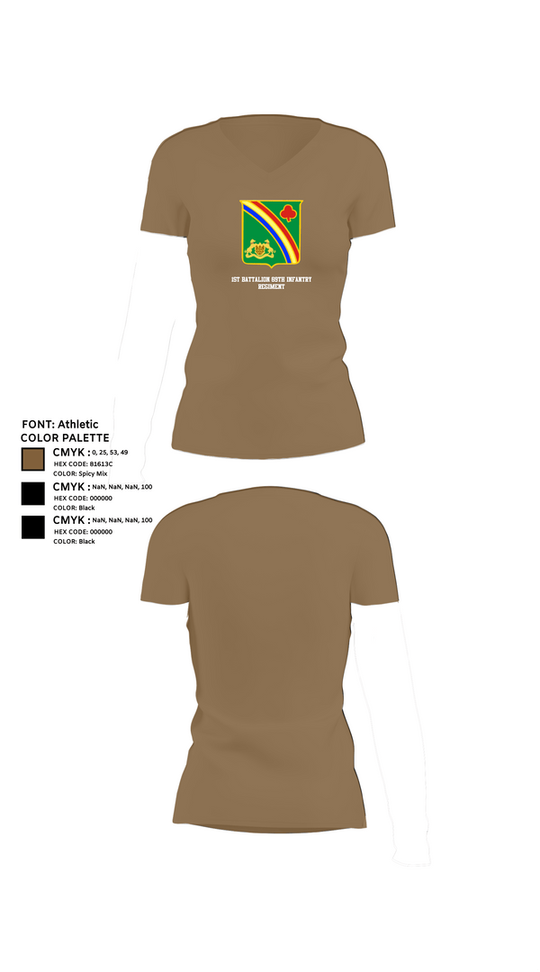 Womens Short Sleeve Vneck Shirt, 1st Battalion 69th Infantry Regiment, Army, Teamtime, Team time, sublimation, custom sports apparel, team uniforms, spirit wear, spiritwear, sports uniforms, custom shirts, team store, custom team store, fundraiser sports, apparel fundraiser