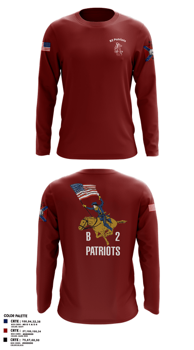 B2 Patriots barrel Long Sleeve Performance Shirt 2