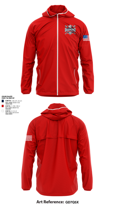 Alabama Diamond Youth Baseball 34695198 Windbreaker - 4
