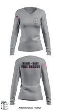 Miami Dade Fire Rescue 80613731 Women's Long Sleeve V-neck Shirt - 1