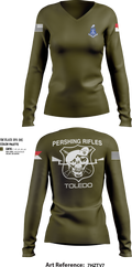 Pershing Rifles Troop L-1 10347059 Women's Long Sleeve V-neck Shirt - 151