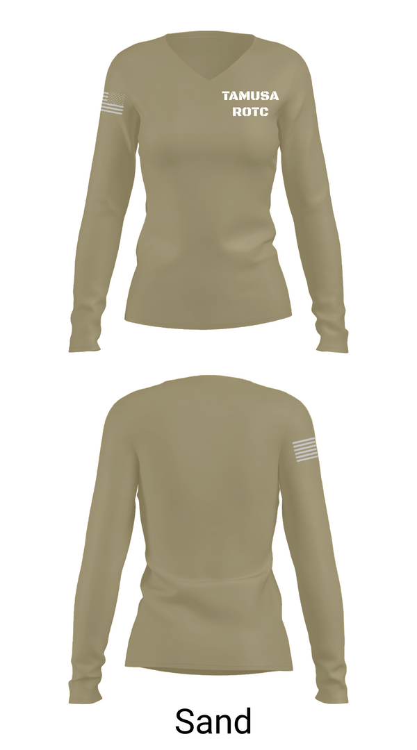 Womens Long Sleeve Vneck Shirt, TAMUSA ROTC, , Teamtime, Team time, sublimation, custom sports apparel, team uniforms, spirit wear, spiritwear, sports uniforms, custom shirts, team store, custom team store, fundraiser sports, apparel fundraiser