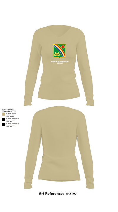 1st Battalion 69th Infantry Regiment 40459574 Women's Long Sleeve V-neck Shirt - 82