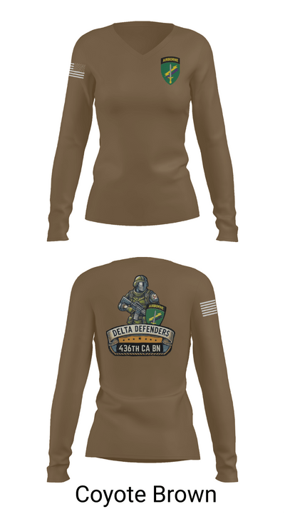 D Co 436th CA BN 62553628 Women's Long Sleeve V-neck Shirt - 17