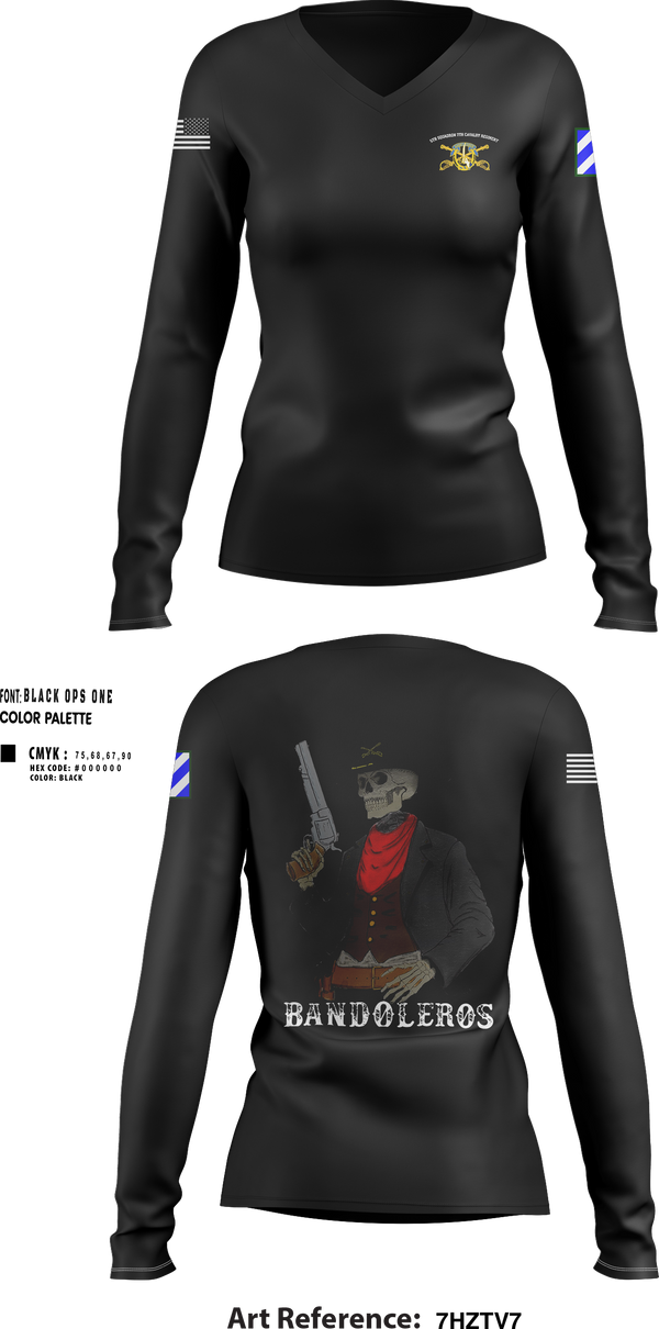 Womens Long Sleeve Vneck Shirt, Bandoleros, , Teamtime, Team time, sublimation, custom sports apparel, team uniforms, spirit wear, spiritwear, sports uniforms, custom shirts, team store, custom team store, fundraiser sports, apparel fundraiser