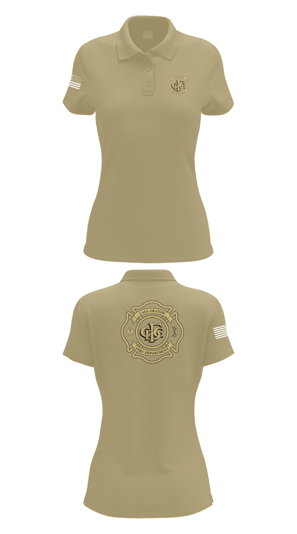 Womens Short Sleeve Performance Polo, Casa Grande Fire Department, , Teamtime, Team time, sublimation, custom sports apparel, team uniforms, spirit wear, spiritwear, sports uniforms, custom shirts, team store, custom team store, fundraiser sports, apparel fundraiser