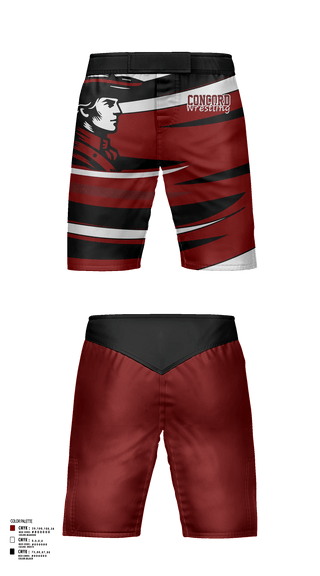 Fight Shorts, Concord Raiders, Wrestling, Teamtime, Team time, sublimation, custom sports apparel, team uniforms, spirit wear, spiritwear, sports uniforms, custom shirts, team store, custom team store, fundraiser sports, apparel fundraiser